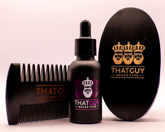 That Guy Beard Gift Set – premium grooming kit for men with beard oil, balm, and comb